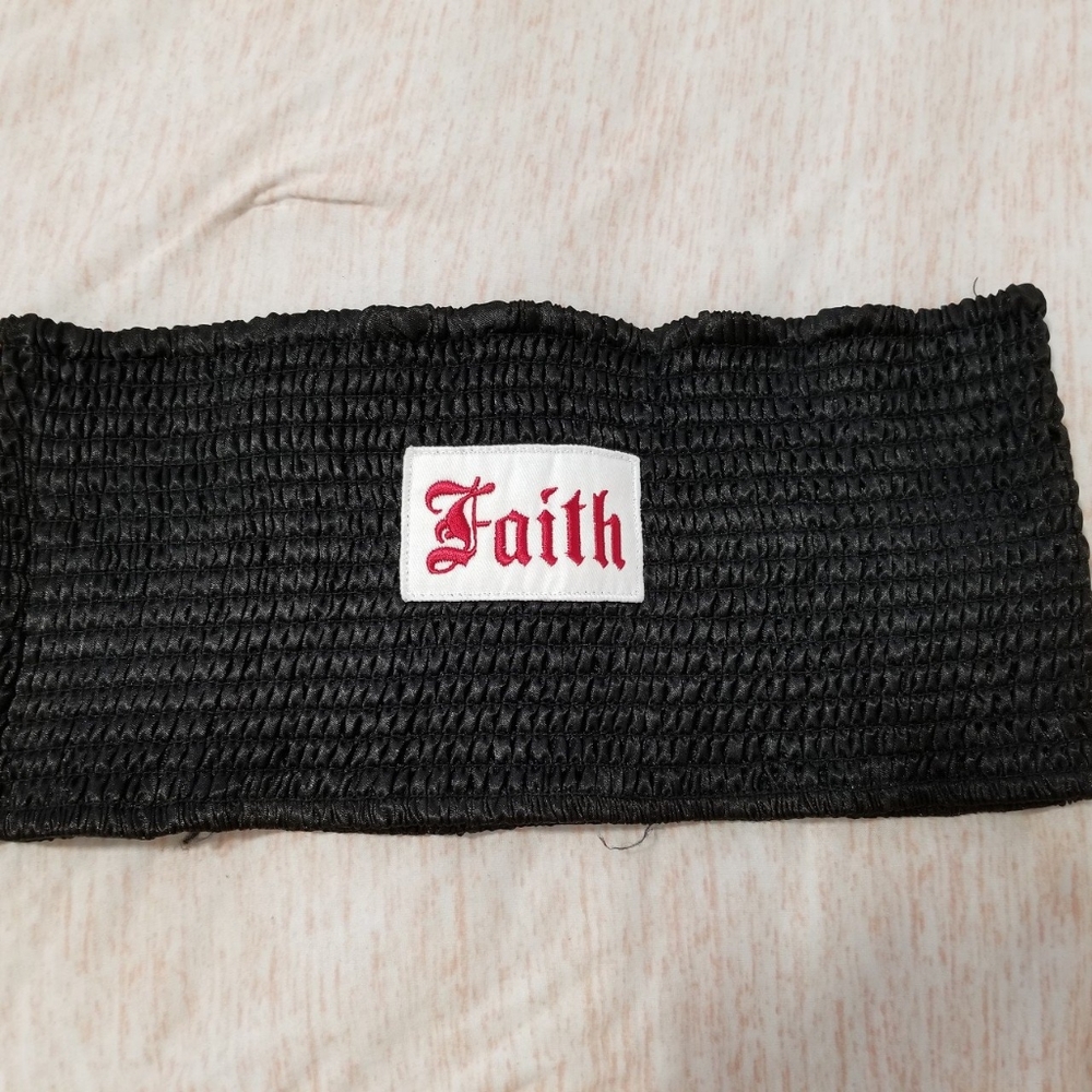 "Faith" Black Goth Tube Top